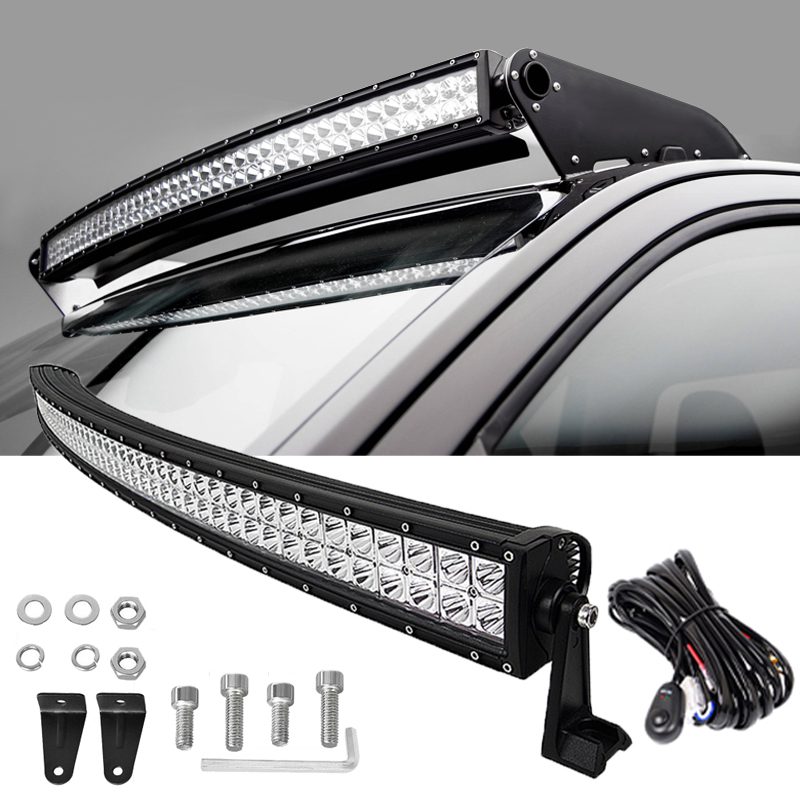 Doxmall 42 Inch Curved Work Light Bar 240W with 10ft Wiring Harness