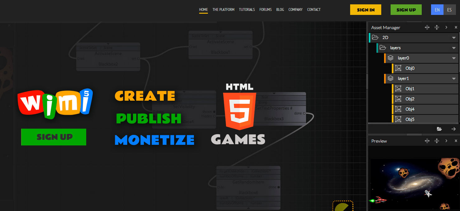 WiMi5, a platform to make HTML5 games Doyu Games