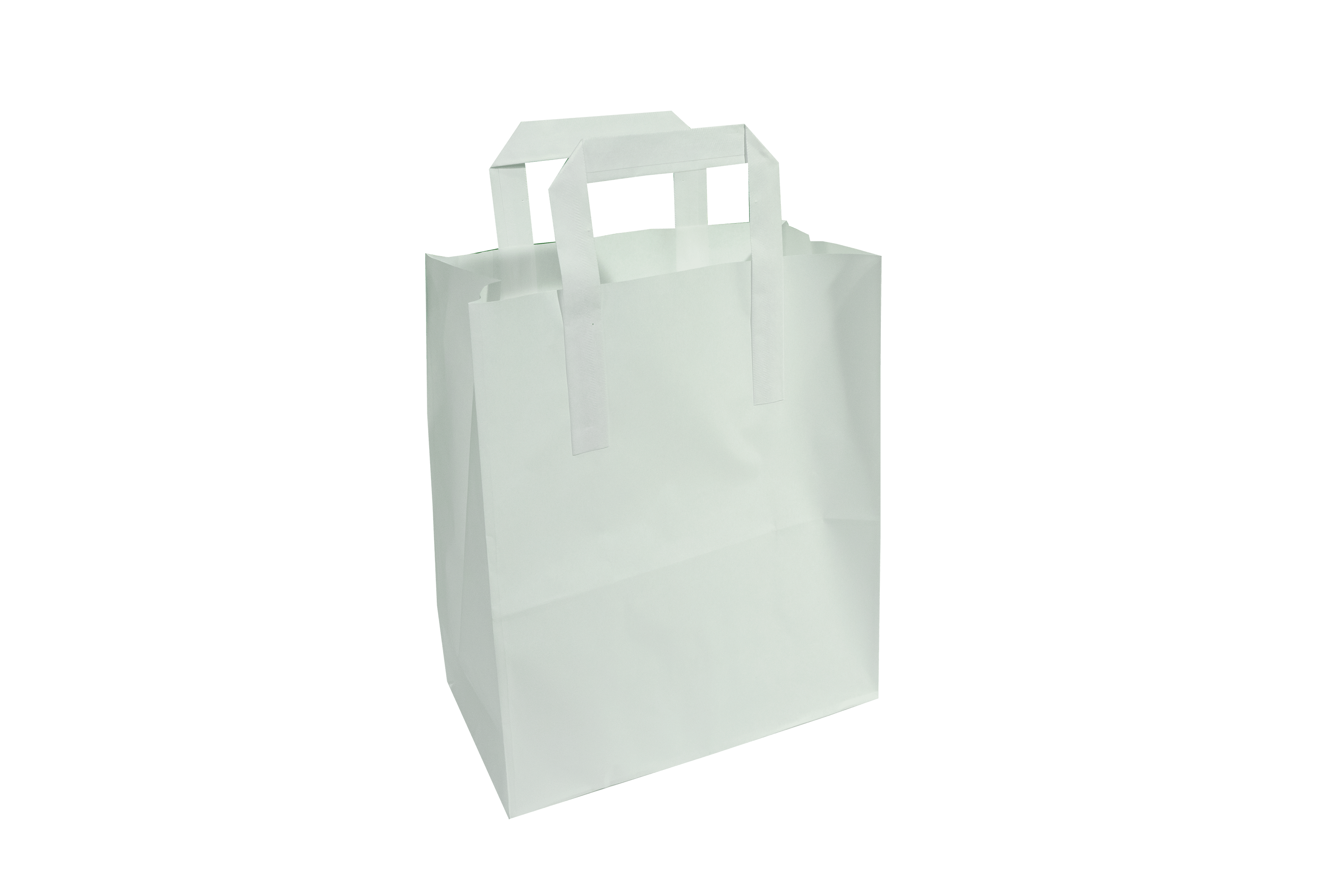 MEDIUM WHITE PAPER HANDLE BAGS Pack of 125 DPA Packaging Wholesale