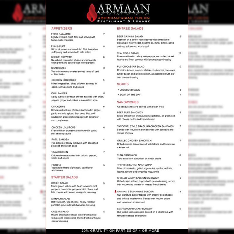 Fine Dinning Menu Design Graphic Design Services Restaurants Atlanta