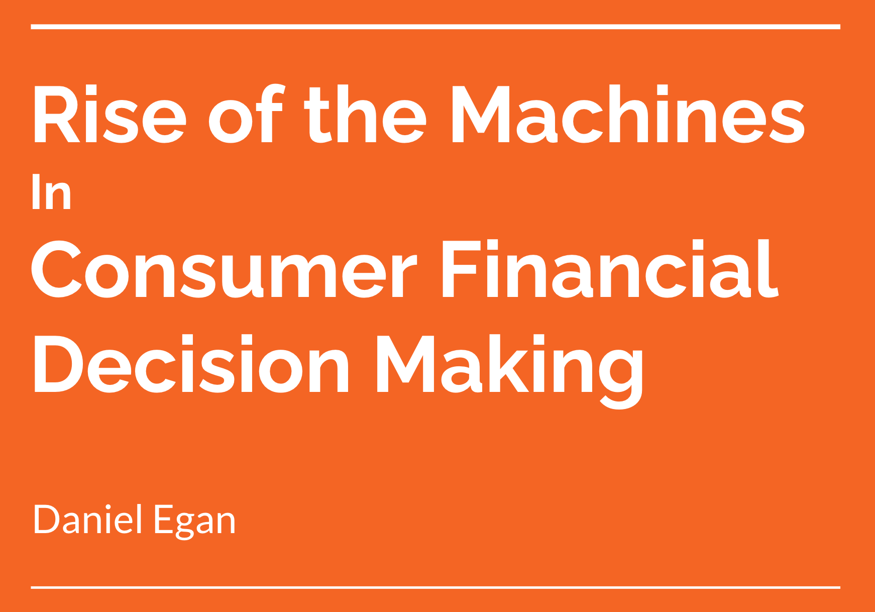 Consumer Financial Decision Making keynote Daniel Egan