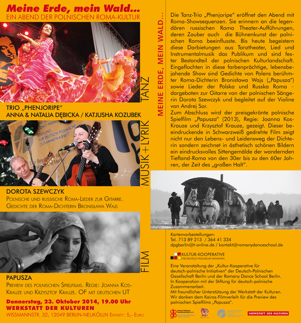 RomaAbend in der Werkstatt der Kulturen „PHENJORIPE“, 23.10.2014