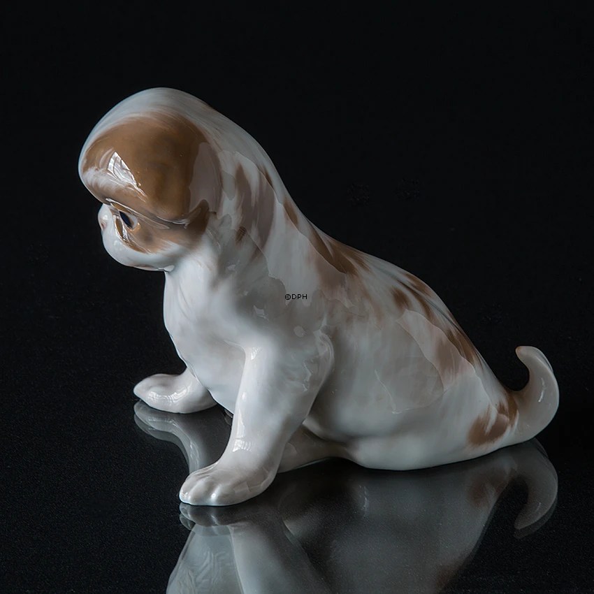 Pekinese dog sitting down, Royal Copenhagen dog figurine