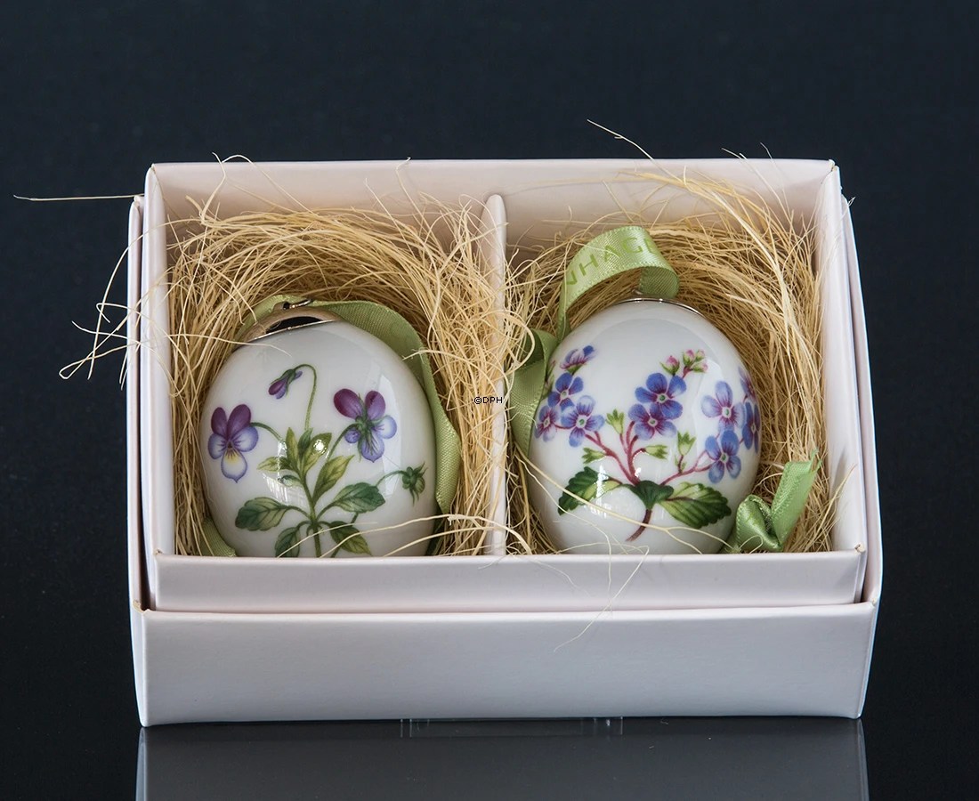 Påskeæg med blomster, 2 stk, Royal Copenhagen påskeæg 2015 År 2015 Nr. 1249953 Alt