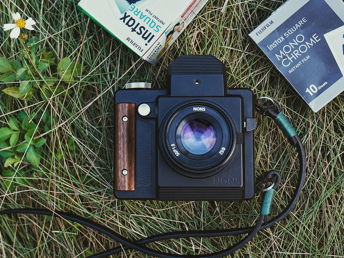 The Nons SL660 camera combines EF mount with Instax Square film