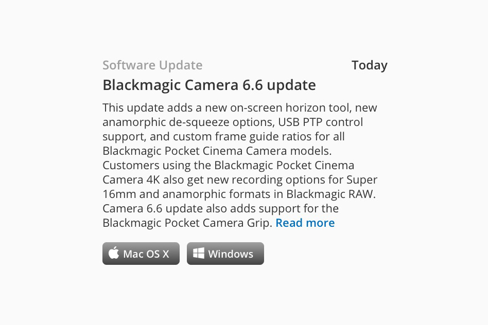 Blackmagic Camera 6.6 adds new features, functionality to 4K, 6K Pocket