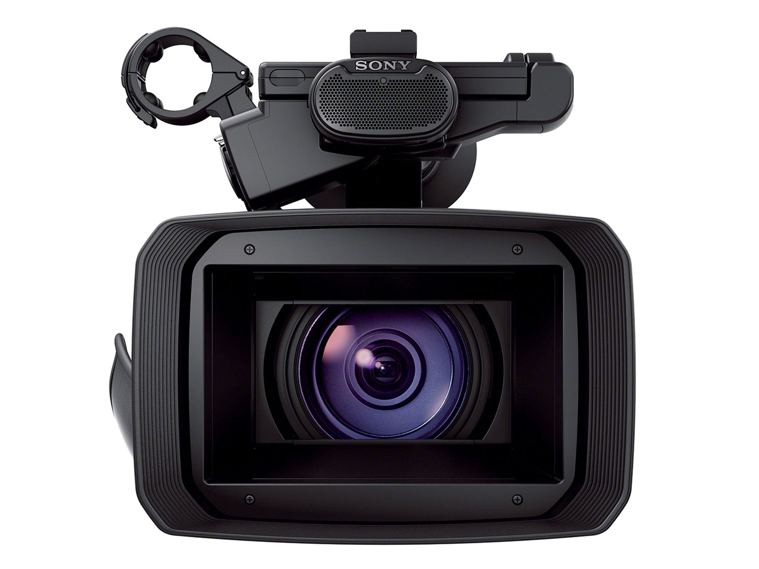 Why do some video cameras have rectangular lens frames/hoods that crop