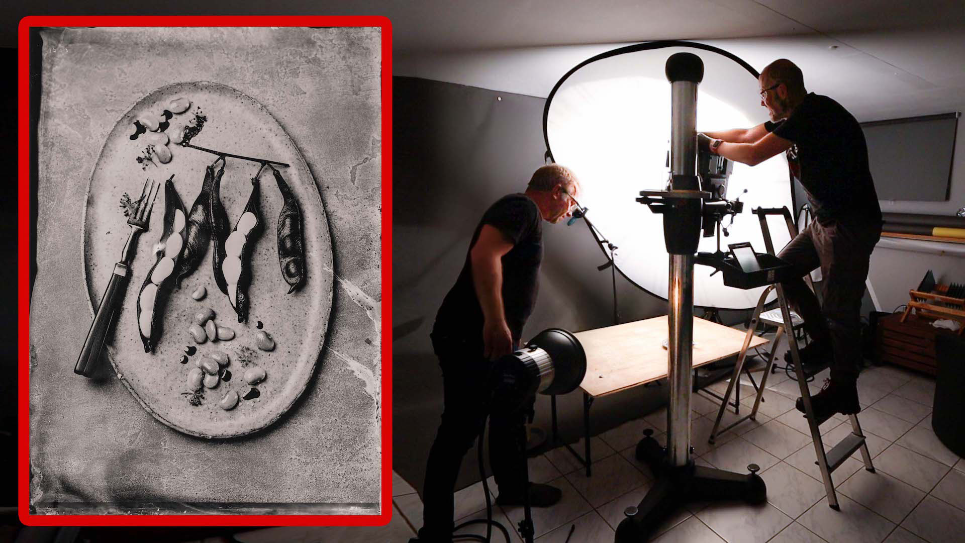 Video Using wetplate collodion photography process for highend food