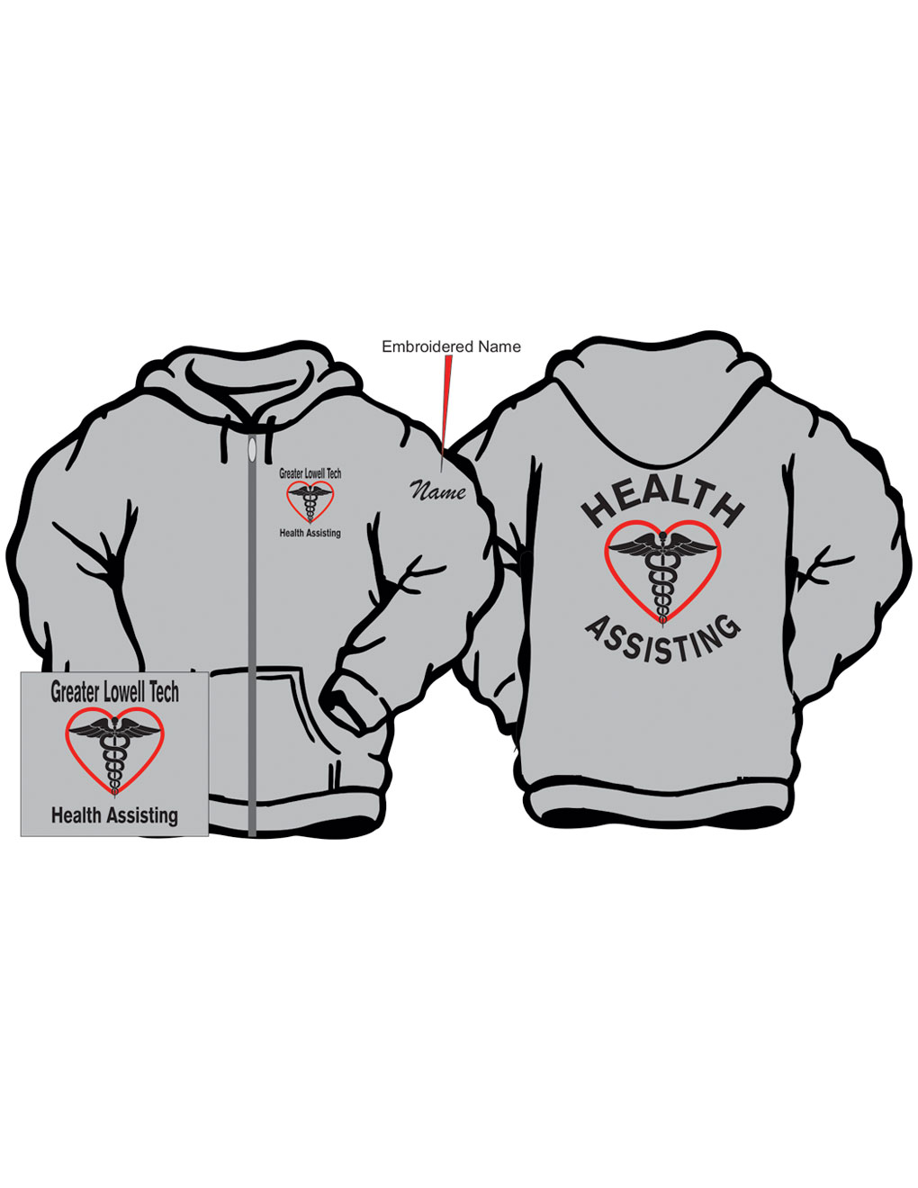 Grey Zip Hoodie Dracut Threads