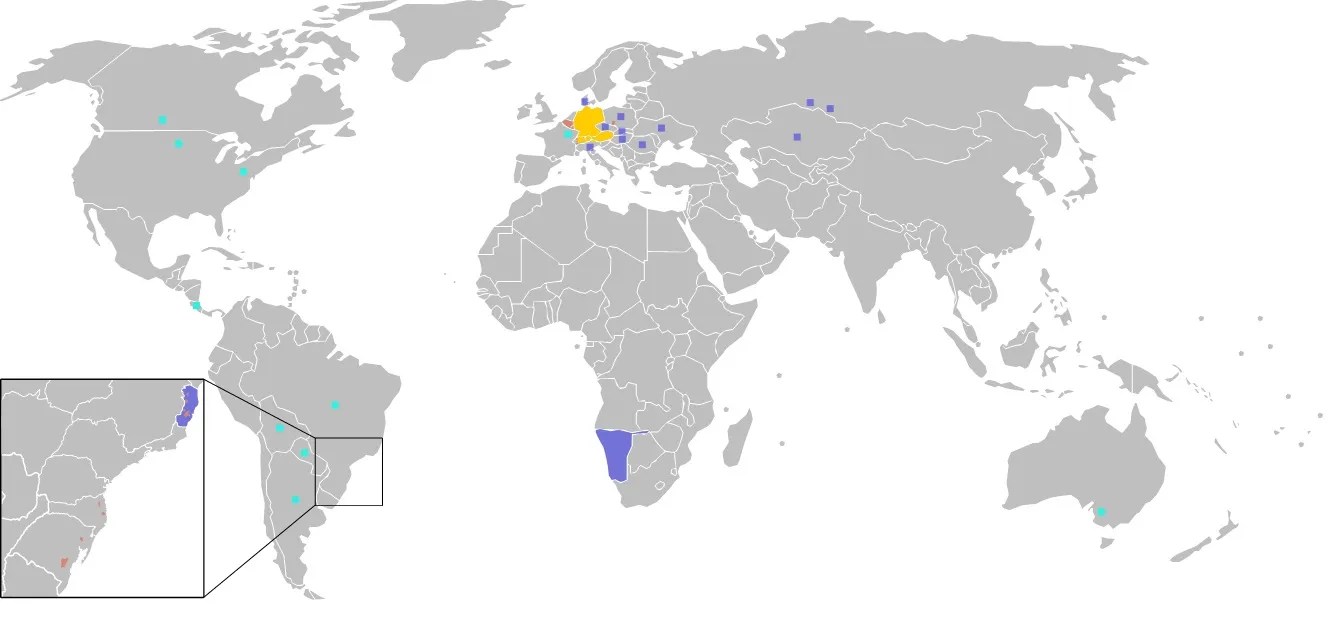 Mother tongue German – in 42 countries around the world