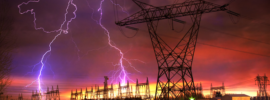 Power Distribution Station with Lightning Strike. «
