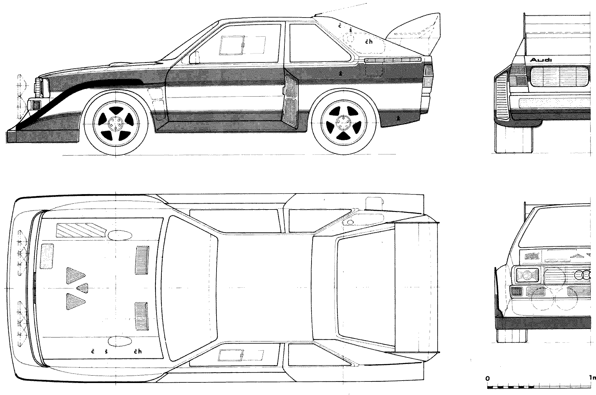 Audi Sport Quattro S1 E1 1984 Blueprint - Download free blueprint for