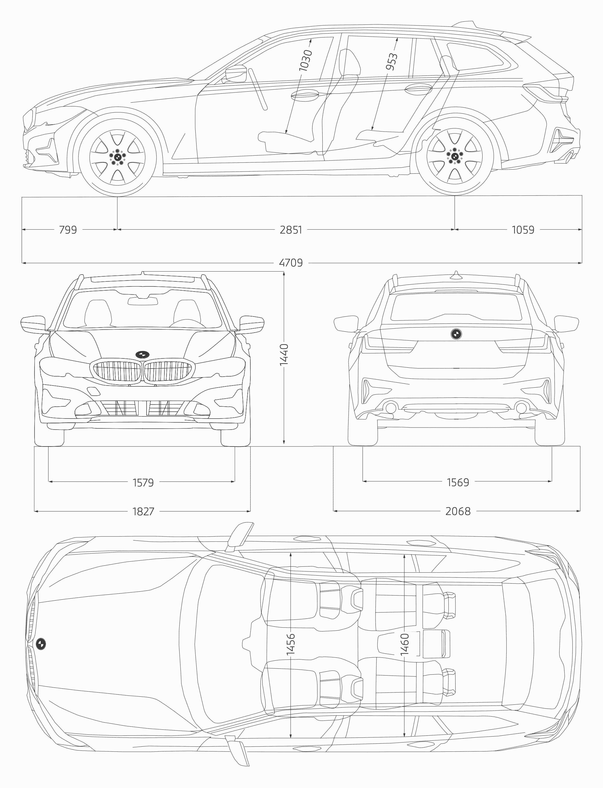 BMW 3 Series Touring 2021 Blueprint Download free blueprint for 3D