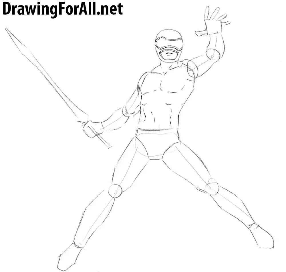 How to Draw Red Power Ranger