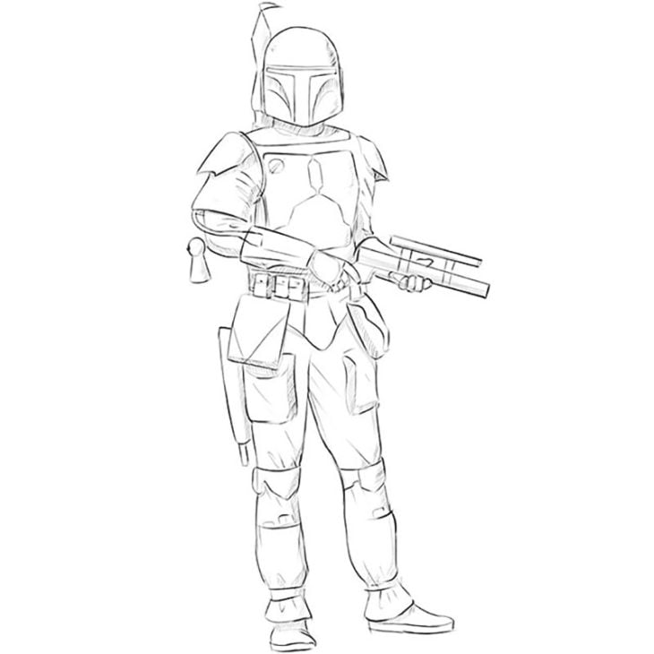 How to draw Boba Fett