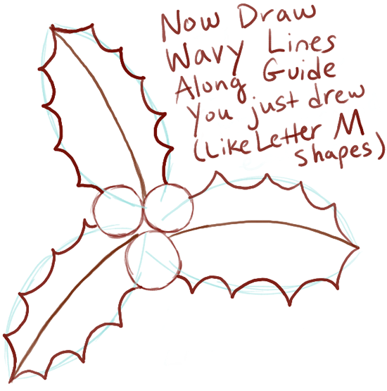 How to Draw Christmas Holly with Easy Tutorial How to Draw Step by