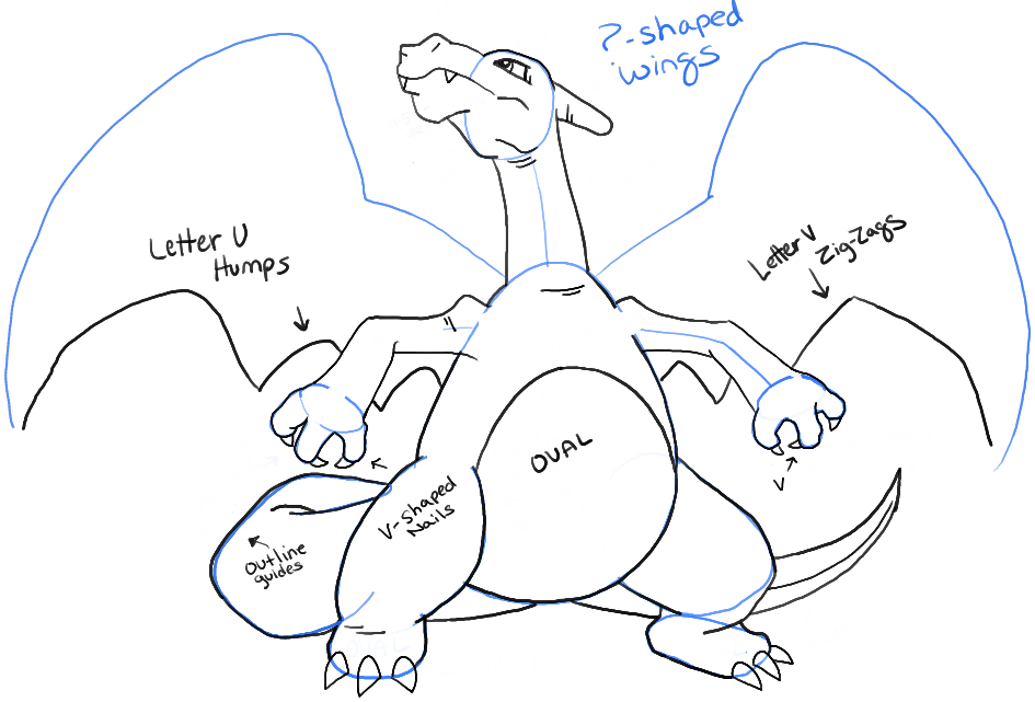 How to Draw Charizard from Pokemon with Easy Steps How to Draw Step by Step Drawing Tutorials