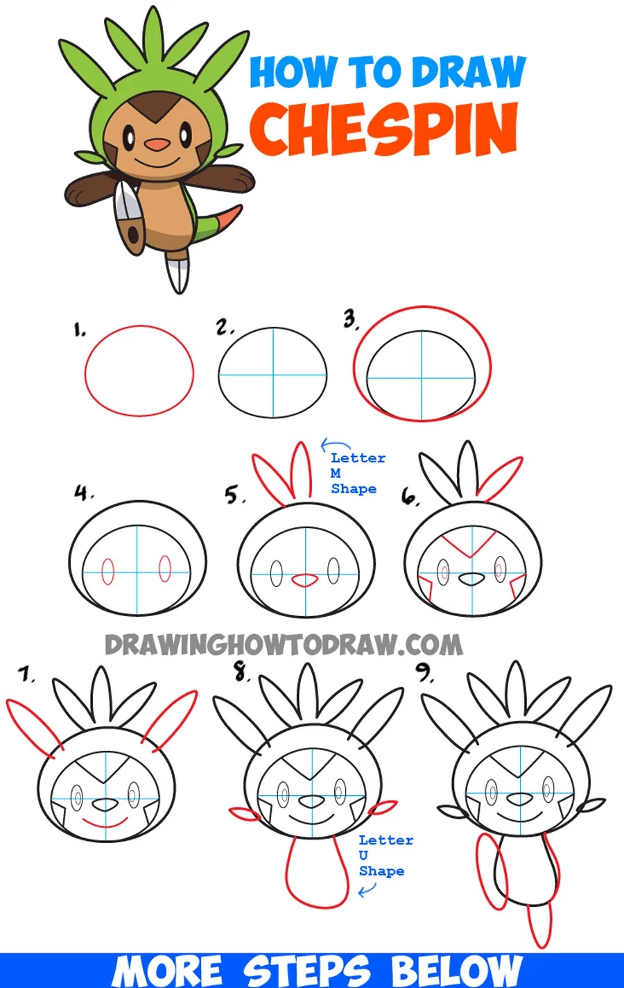 How to Draw Chespin from Pokemon Easy Step by Step Drawing How to Draw Chespin from Pokemon Easy Step by Step Drawing