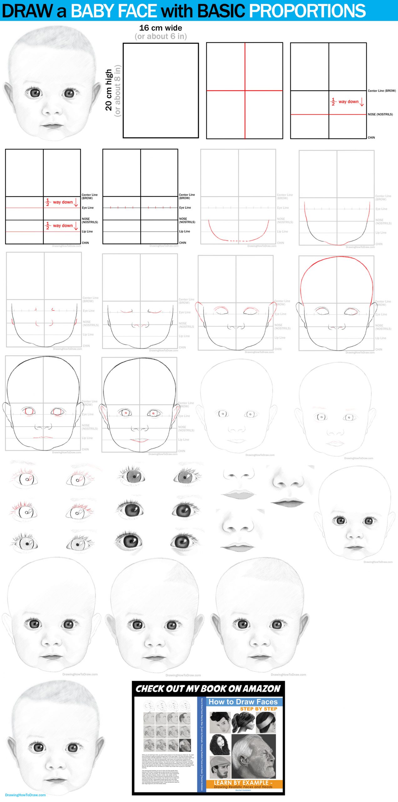 How to Draw a Baby's Face in Basic Proportions Drawing a Cute Baby