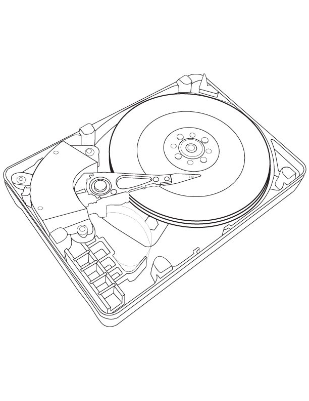 Hard Disk Pic Drawing Drawing Skill