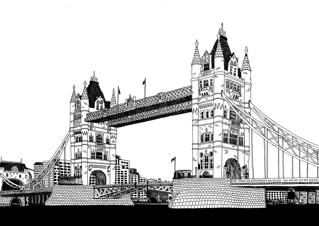 London Bridge Sketch Easy Kristins Traum