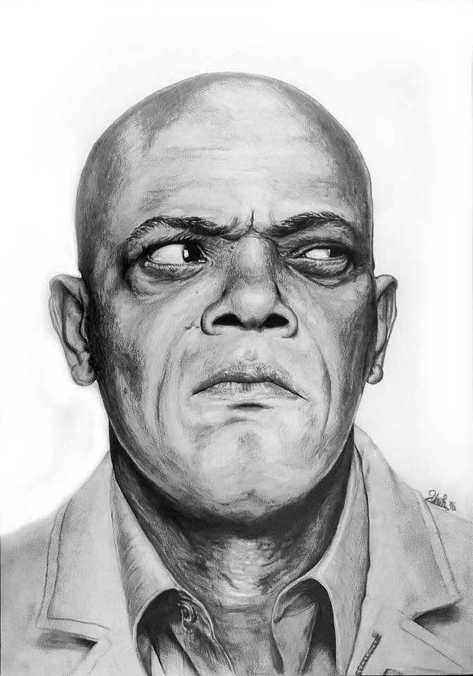 Samuel L Jackson Realistic Drawing Drawing Skill