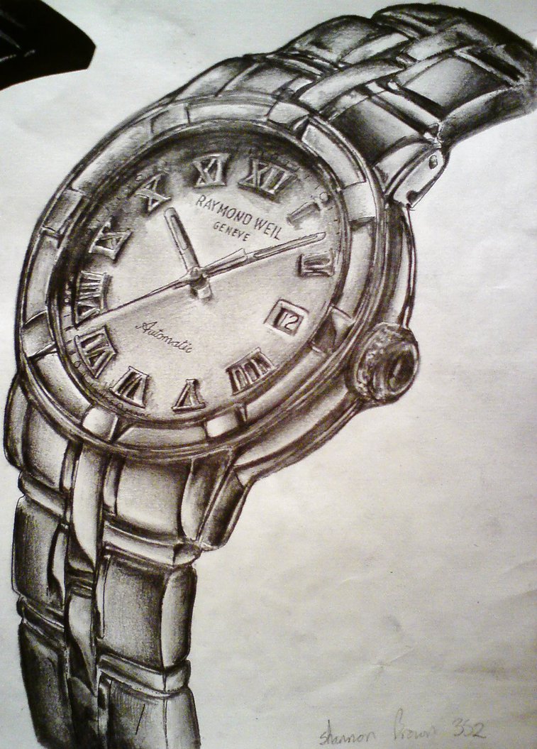 Watch Drawing, Pencil, Sketch, Colorful, Realistic Art Images Drawing