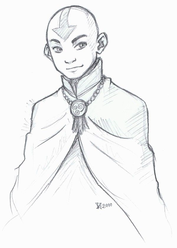 Aang Drawing, Pencil, Sketch, Colorful, Realistic Art Images Drawing Skill