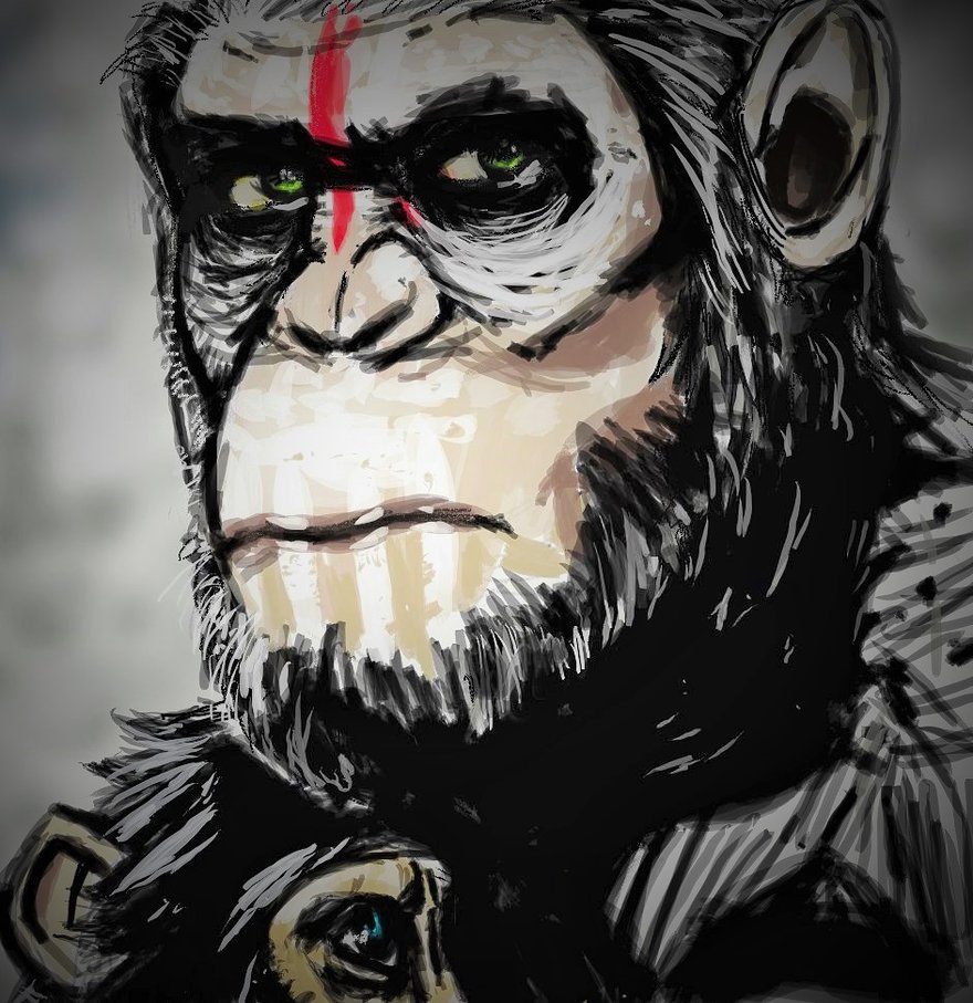 of the Apes Drawing, Pencil, Sketch, Colorful, Realistic Art