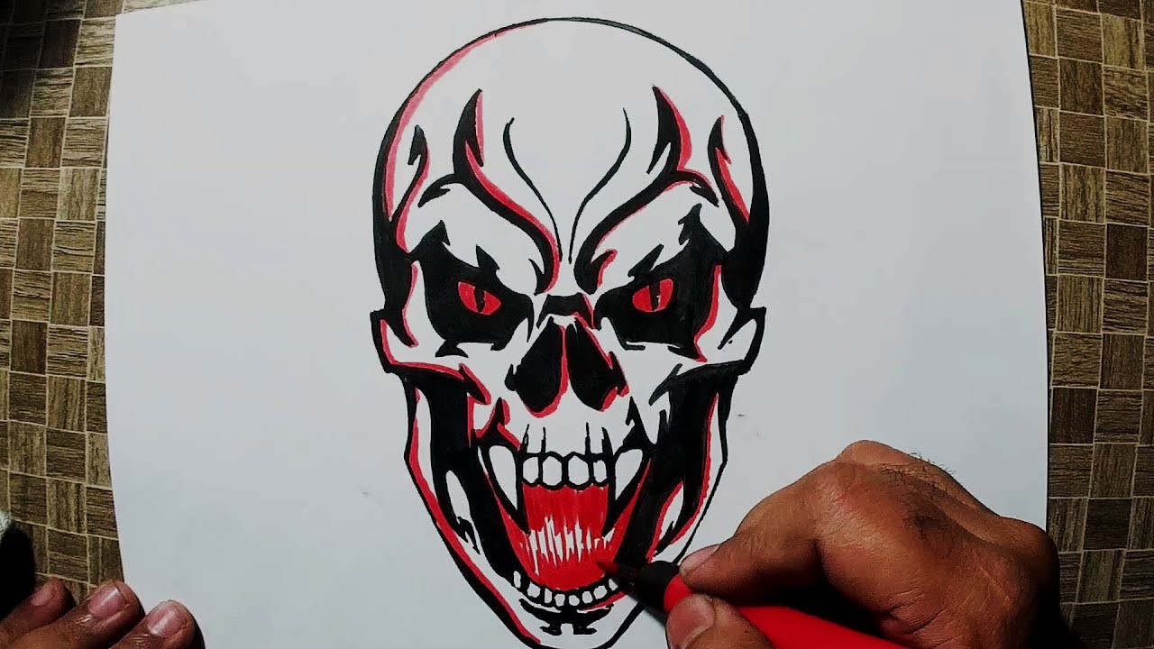 Devil Drawing, Pencil, Sketch, Colorful, Realistic Art Images Drawing