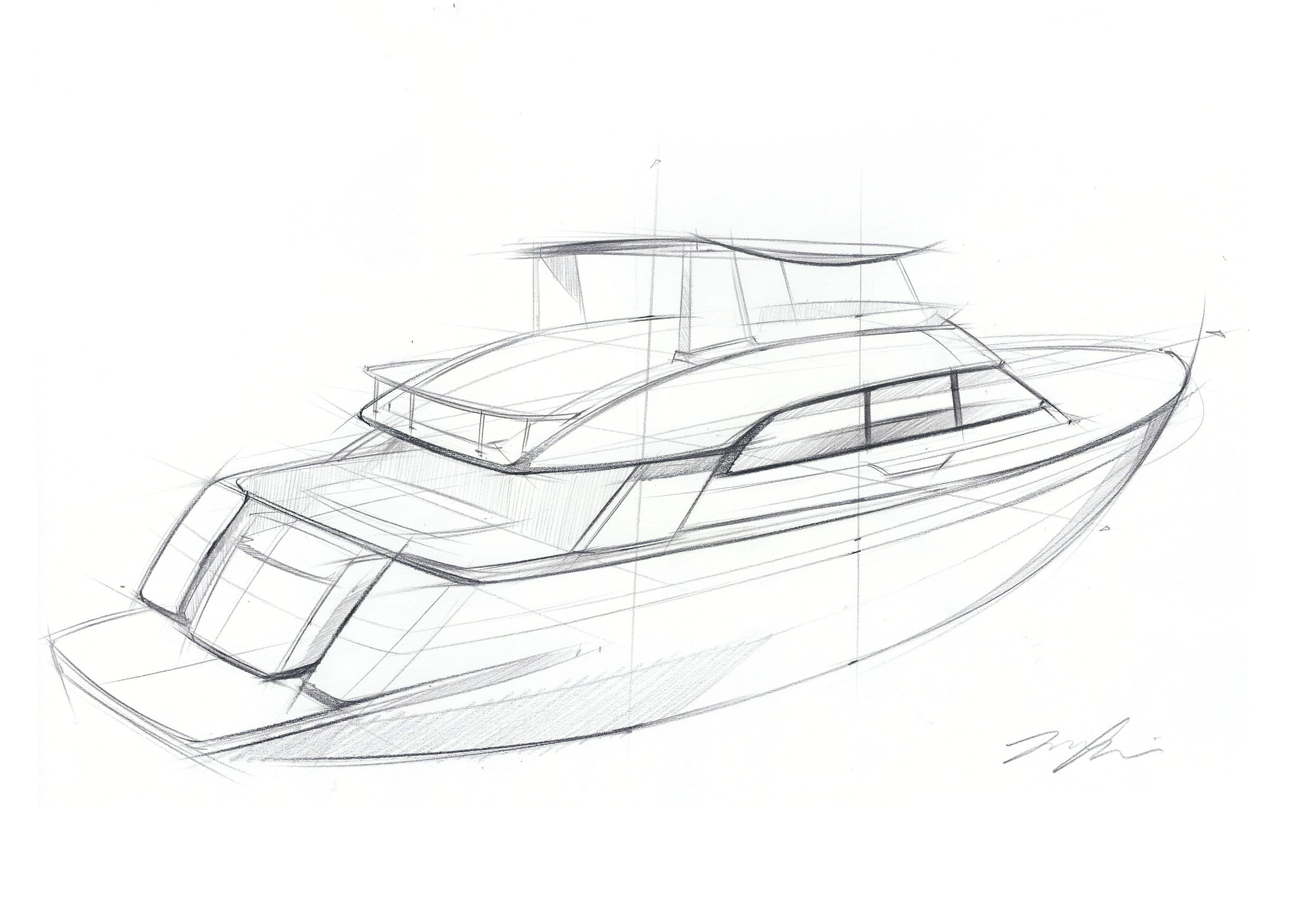 Yacht Drawing, Pencil, Sketch, Colorful, Realistic Art Images Drawing