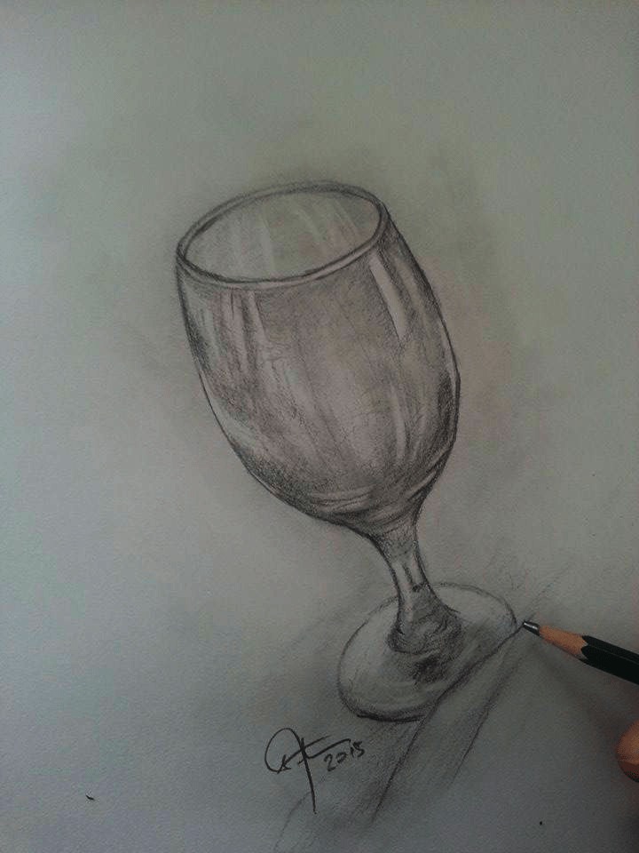 Glass Drawing Art Drawing Skill