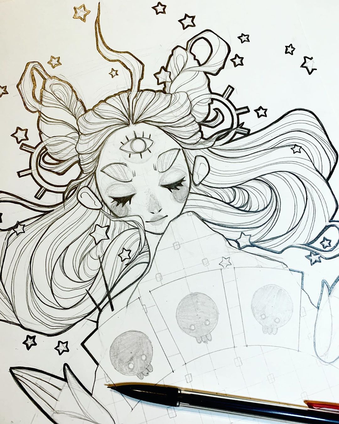 Fortune Teller Drawing, Pencil, Sketch, Colorful, Realistic Art Images
