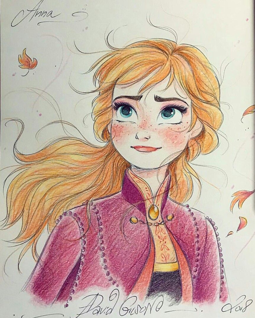 Frozen 2 Anna Drawing Drawing Skill