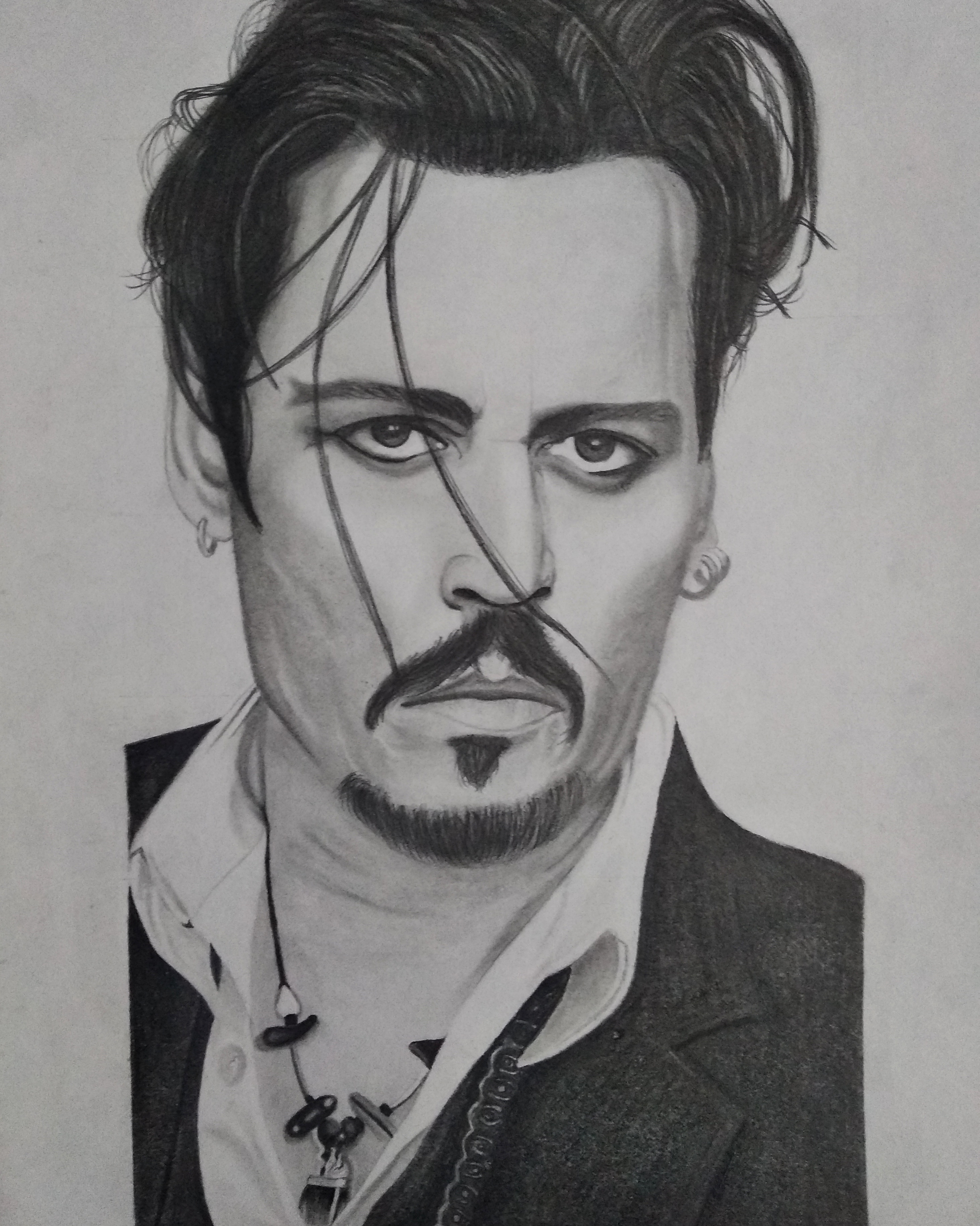 Johnny Depp Drawing, Pencil, Sketch, Colorful, Realistic Art Images