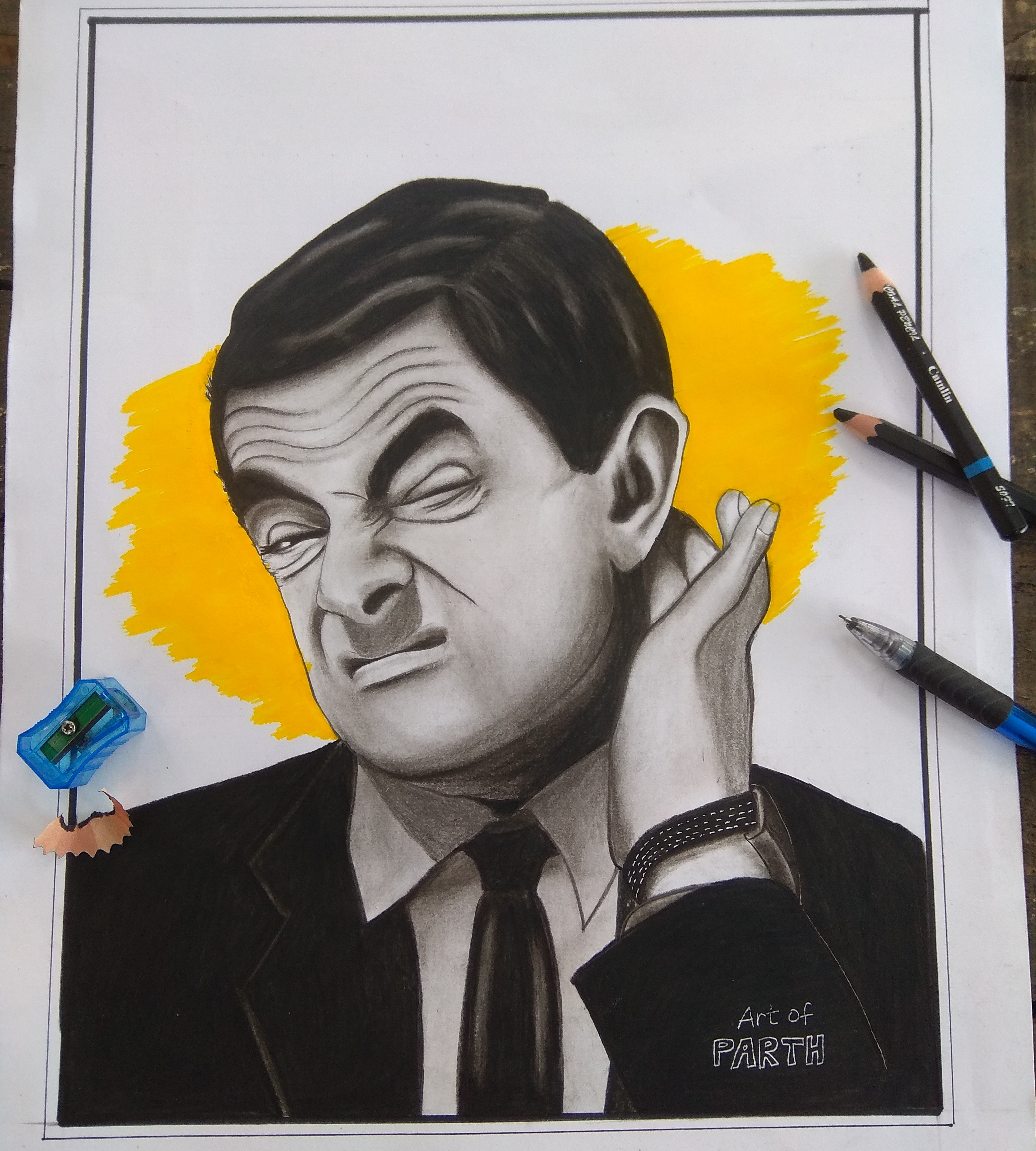 Mr. Bean Drawing, Pencil, Sketch, Colorful, Realistic Art Images
