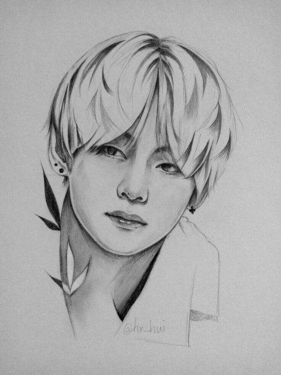 BTS Drawing, Pencil, Sketch, Colorful, Realistic Art Images Drawing Skill