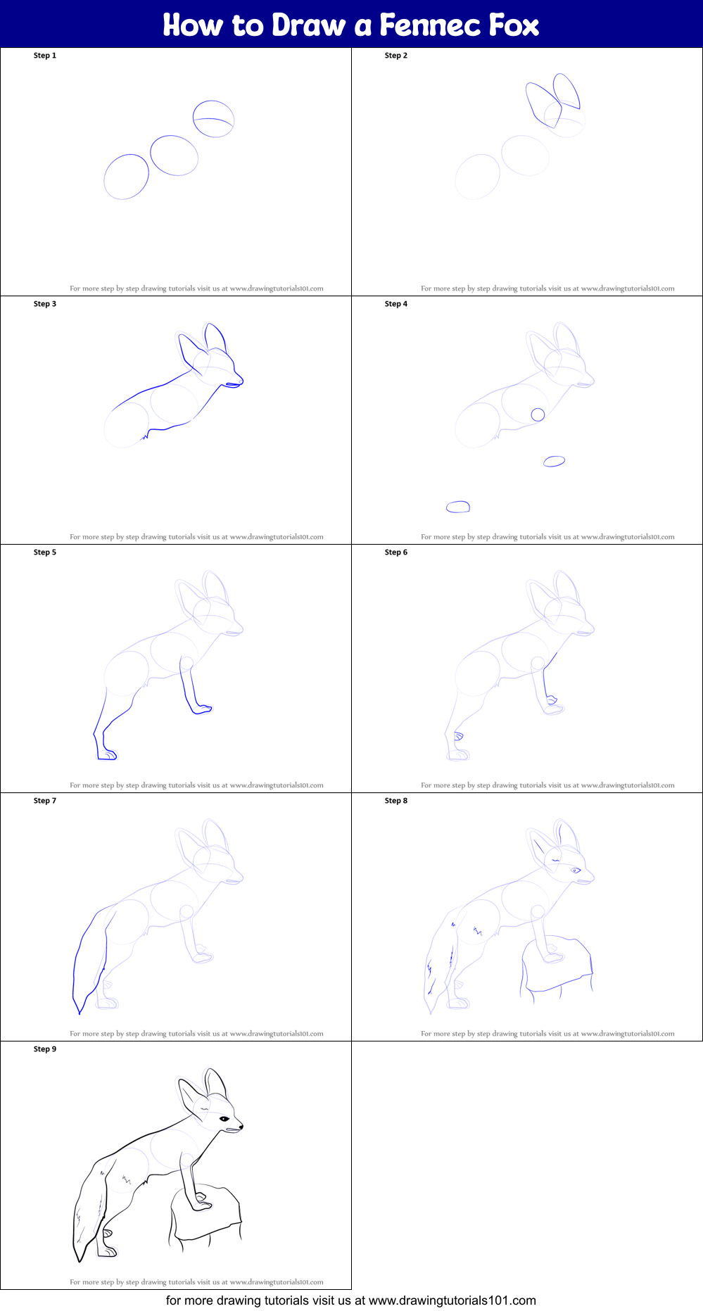 The best way to inprove is to get my free cute ebook : How To Draw A Fennec Fox Printable Step By Step Drawing Sheet Drawingtutorials101 Com