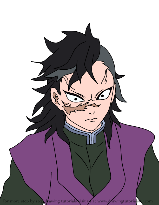 How to Draw Genya Shinazugawa from Demon Slayer (Demon Slayer) Step by