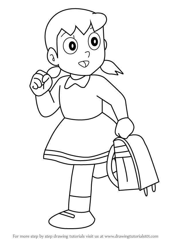 Learn How to Draw Shizuka from Doraemon (Doraemon) Step by Learn How to Draw Shizuka from Doraemon (Doraemon) Step by