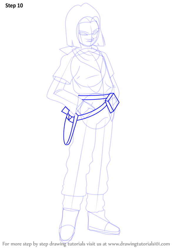 Learn How to Draw Android 17 from Dragon Ball Z (Dragon Ball Z) Step by Step Drawing Tutorials