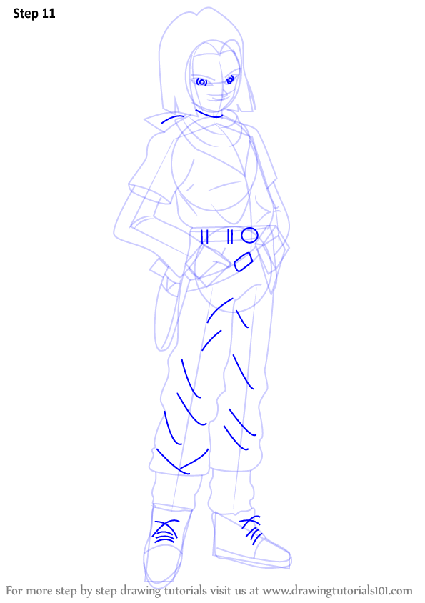 Step by Step How to Draw Android 17 from Dragon Ball Z