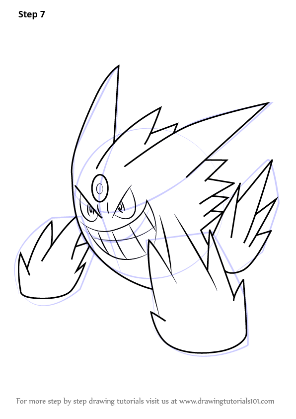 Learn How to Draw Mega Gengar from Pokemon (Pokemon) Step