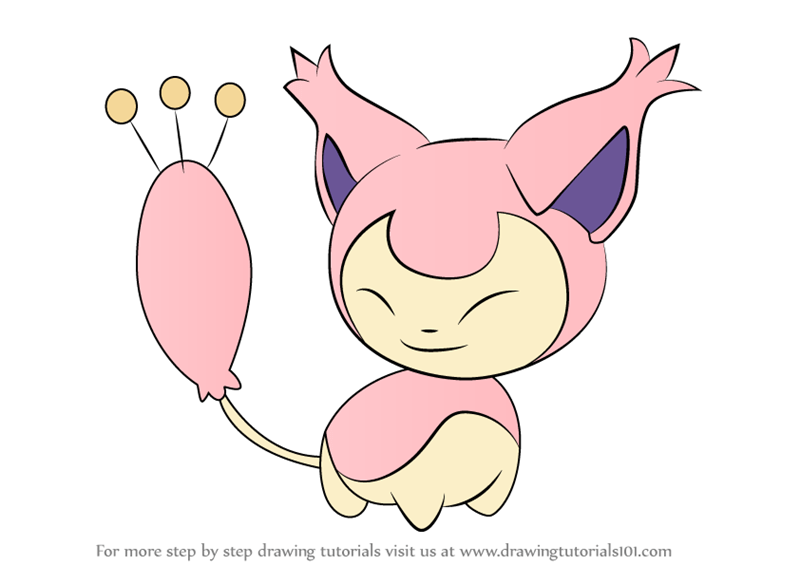 Step by Step How to Draw Skitty from Pokemon