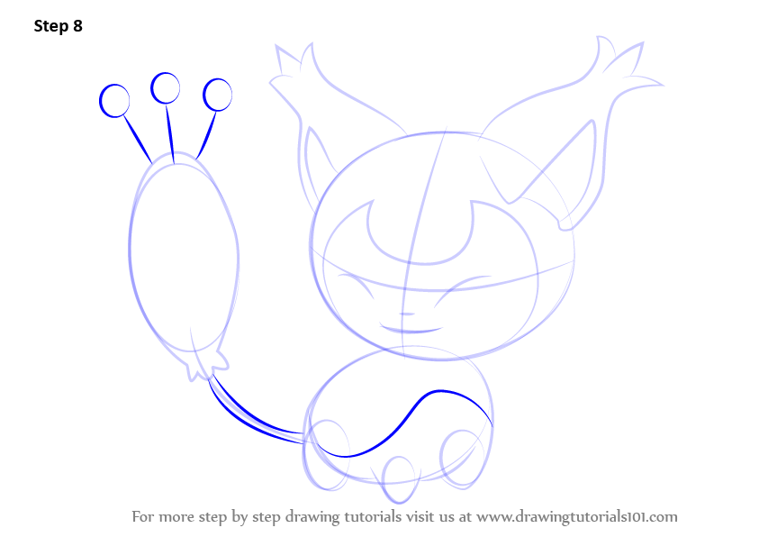 Step by Step How to Draw Skitty from Pokemon