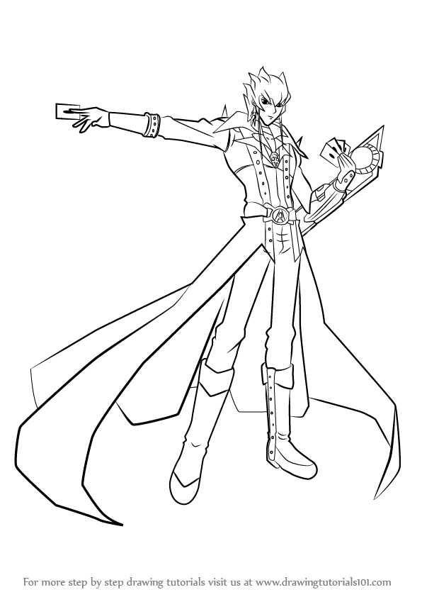 Learn How to Draw Jack Atlas from YuGiOh! (YuGiOh!) Step by Step