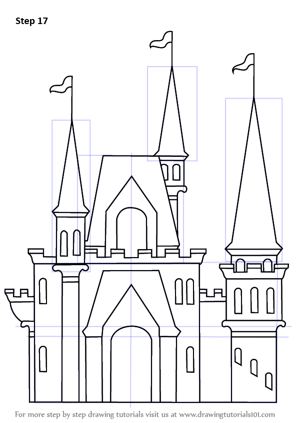 Learn How to Draw a Castle for Kids (Castles) Step by Step Drawing Tutorials