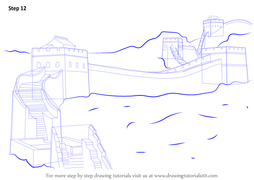 Learn How to Draw Great Wall of China (World Heritage Sites) Step by