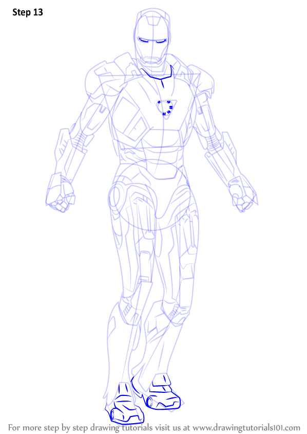 Learn How to Draw Iron Man (Iron Man) Step by Step Drawing Tutorials