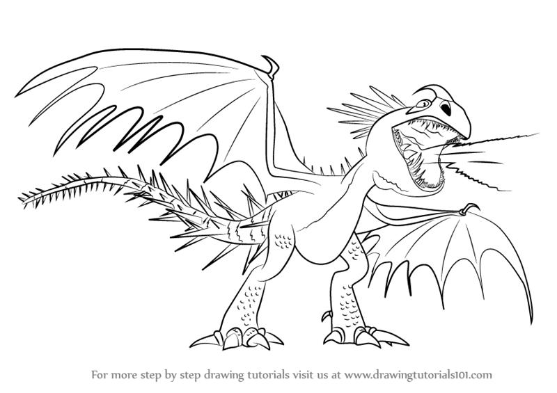 Step by Step How to Draw Deadly Nadder from How to Train Your Dragon